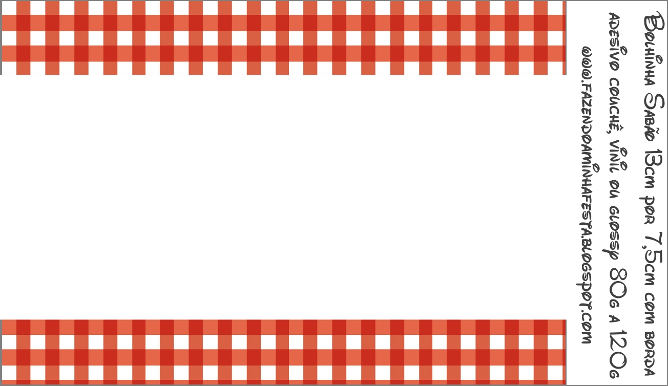 Xadrez Vermelho e Branco - Kit Completo com molduras para convites