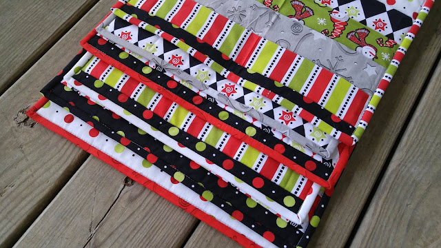 Christmas quilt as you go table runner