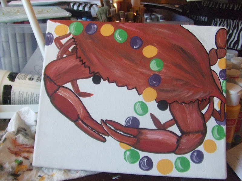 mardi gras bead painting