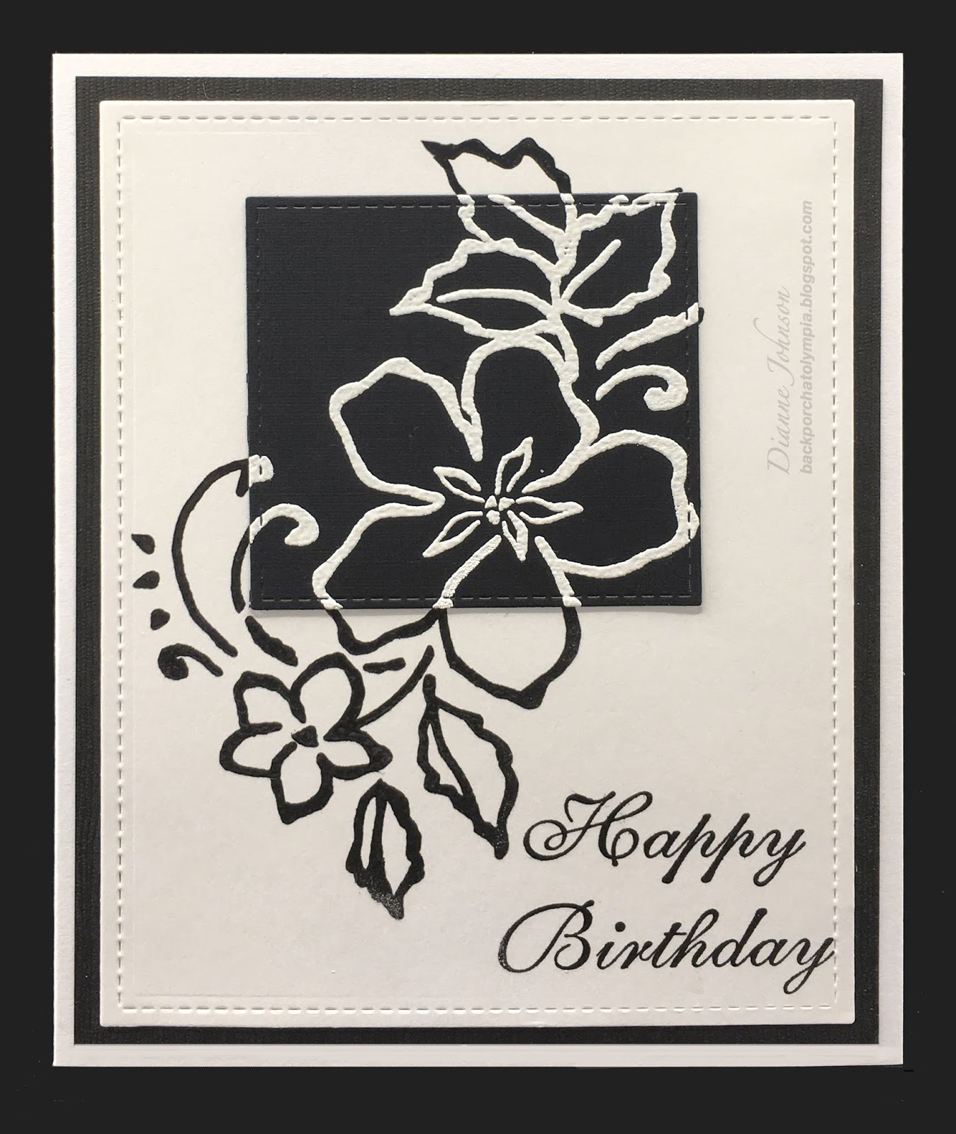 Bold Black And White Birthday Card Colleen Dietrich Designs