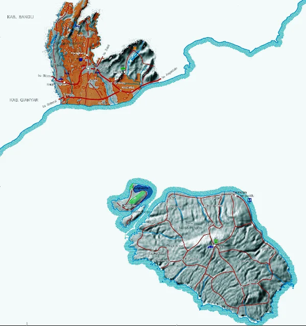 Gambar Peta infrastruktur Kabupaten Klungkung