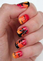 palm nail tree sunset nails trees