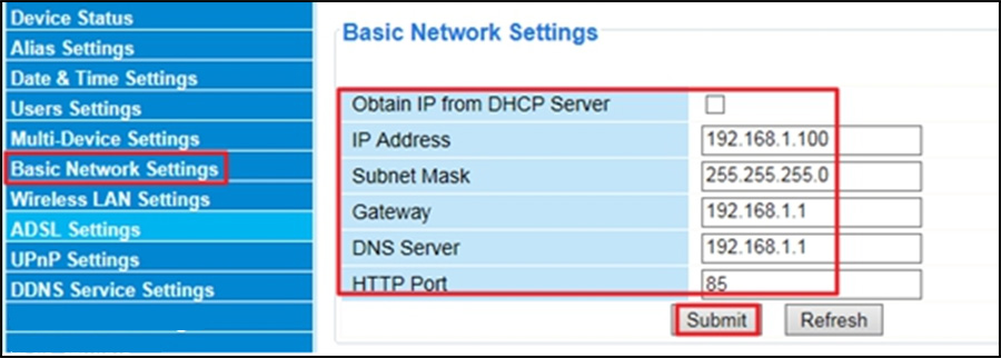 foscam static ip address