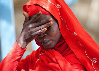 African woman in red