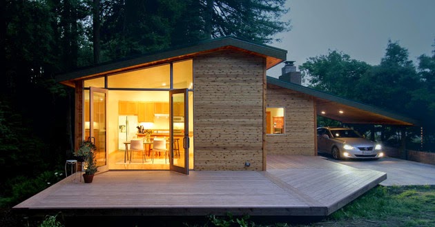 Desain Rumah Sederhana dengan Dinding Kayu