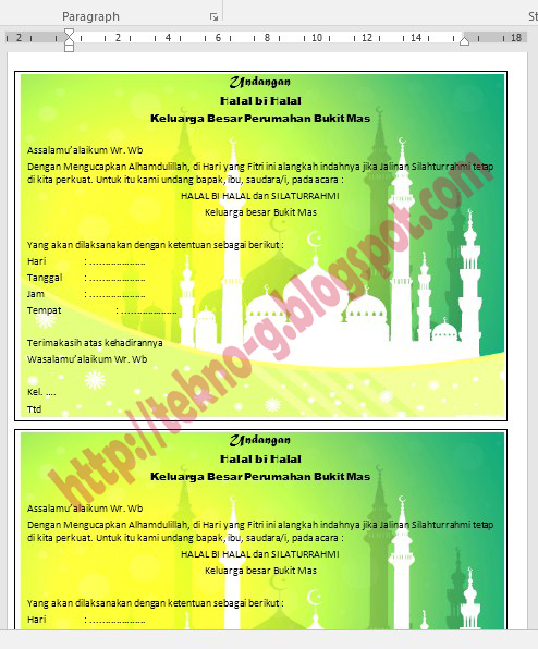 Download Contoh Undangan Halal Bi Halal Keluarga Format Microsoft Word Sharing Teknologi Dan Ilmu Komputer