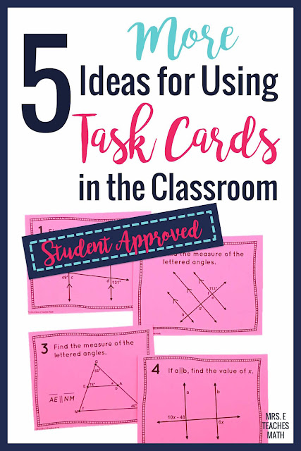 Want ideas about how to use task cards for middle school and high school math?  These free activities, games, and ideas will keep your students engaged! 