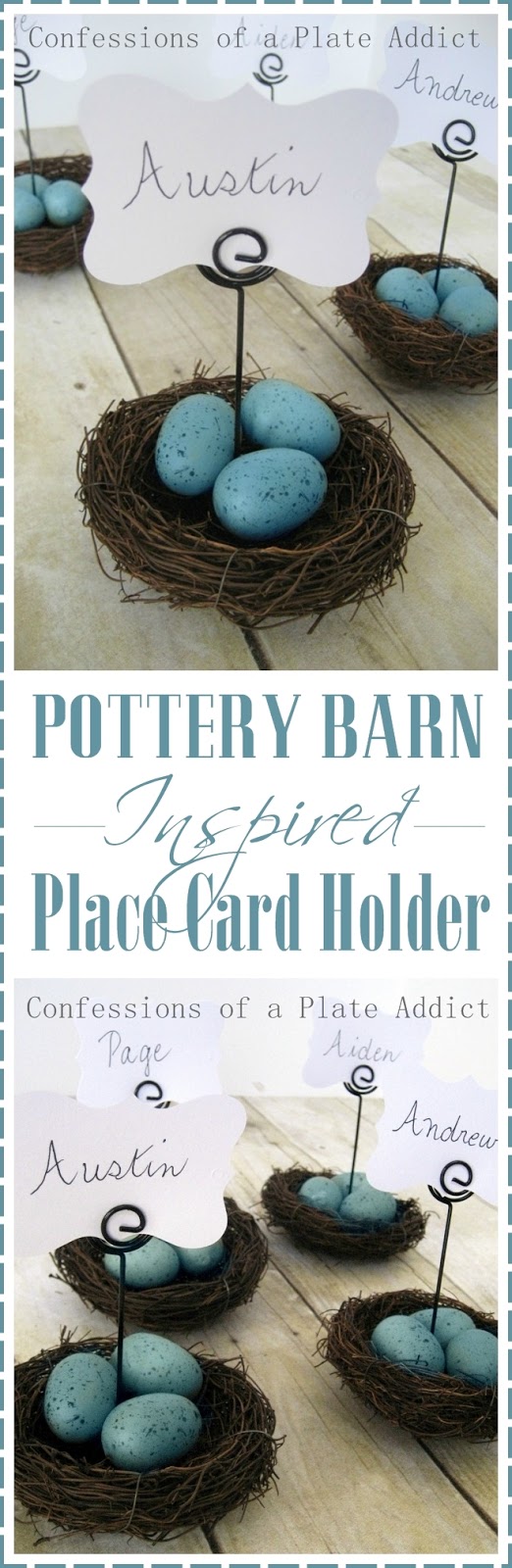 CONFESSIONS OF A PLATE ADDICT Pottery Barn Inspired Nest Place Card