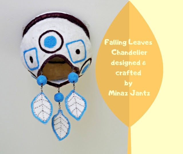 Falling Leaves Chandelier, wet & needle felted & designed by Minaz Jantz