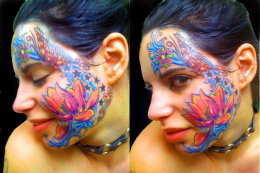 Face Tattoo Designs For Girls