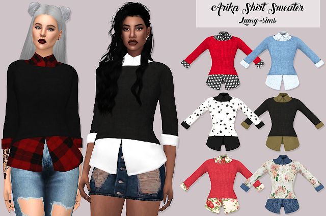 Sims 4 CC's - The Best: Arika Shirt Sweater by Lumy Sims