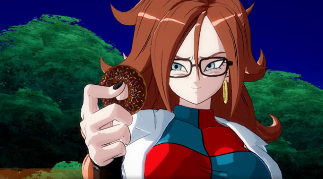 Android 21  turns goku clone into a snack