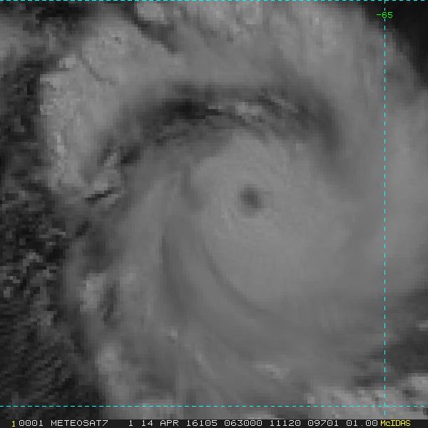 Image satellite cyclone tropical Fantala