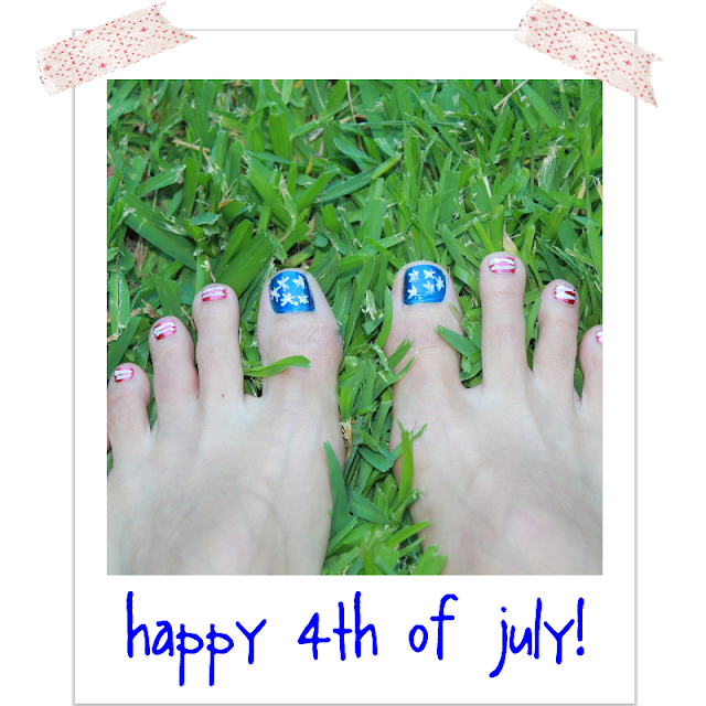 style of sam fourth of july pedicure, star spangled toes