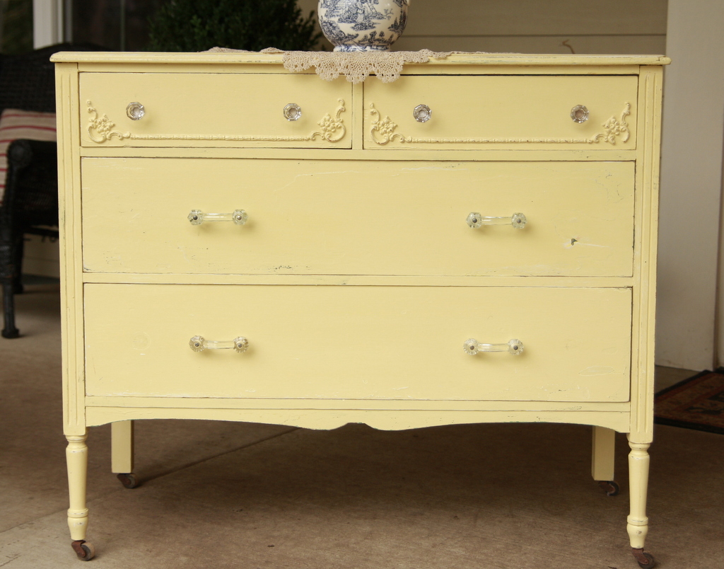 Huckleberry Lane Cheerful Antique Yellow Dresser