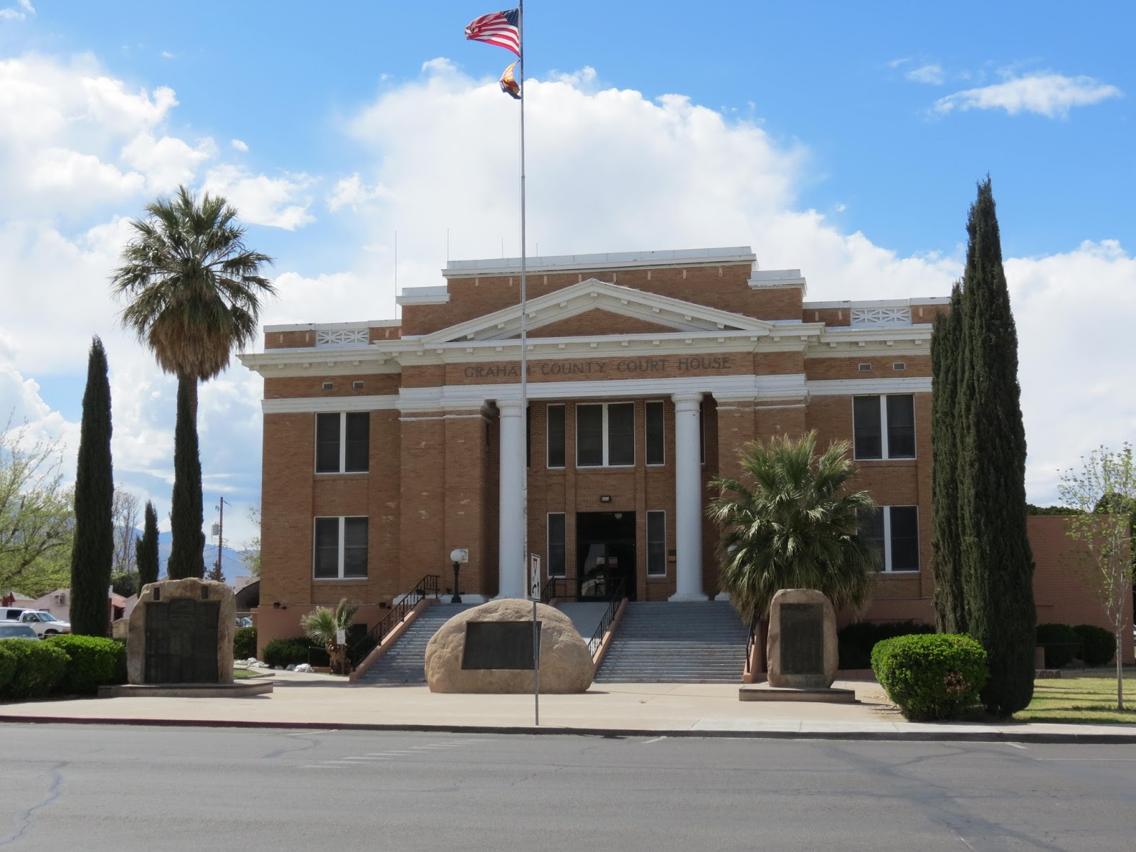A Shot in the Light Downtown Sculpture in Safford, Arizona Snow