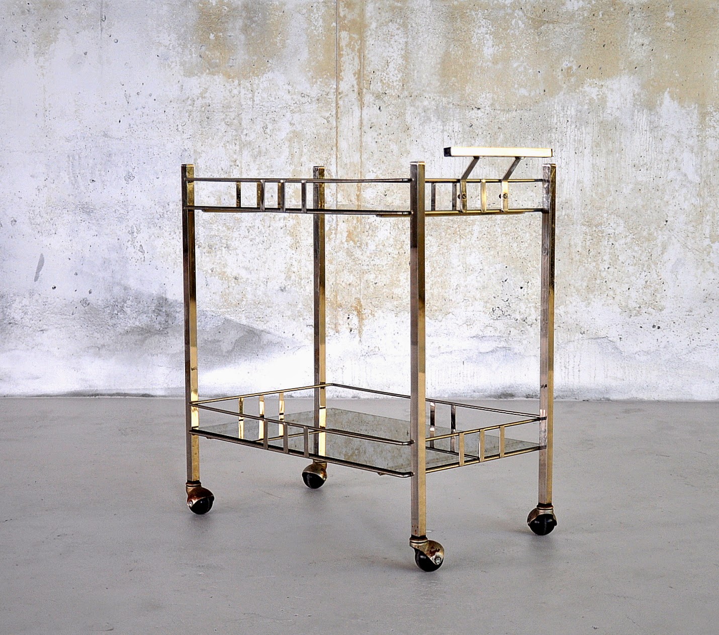 SELECT MODERN Mid Century Modern Chrome Rolling Bar Serving Cart