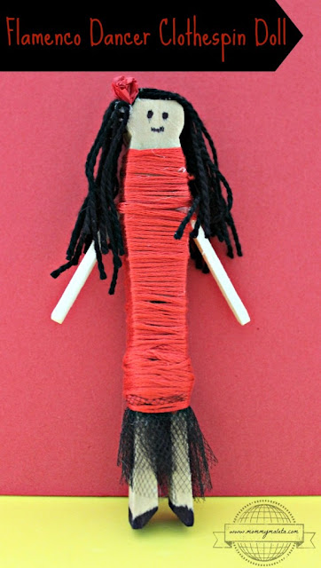http://mommymaleta.com/crafts/flamenco-dancer-clothespin-doll/