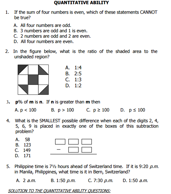 Philippine Science High School Entrance Exam Reviewer Free Download