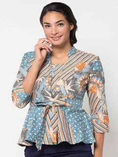 baju batik wanita modern kombinasi