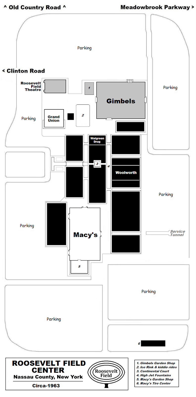 Roosevelt Field Store Map Mall Hall Of Fame: First Malls-Long Island (New York) | Nassau County, Roosevelt  Field, Park Service