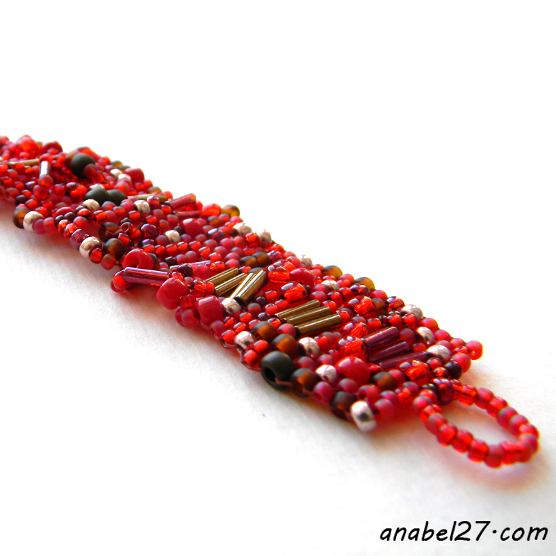 seed bead bracelet red boho bracelet bohemian jewelry beadwork