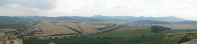 Panorama północno-wschodnia z donżonu Zamku Spiskiego.