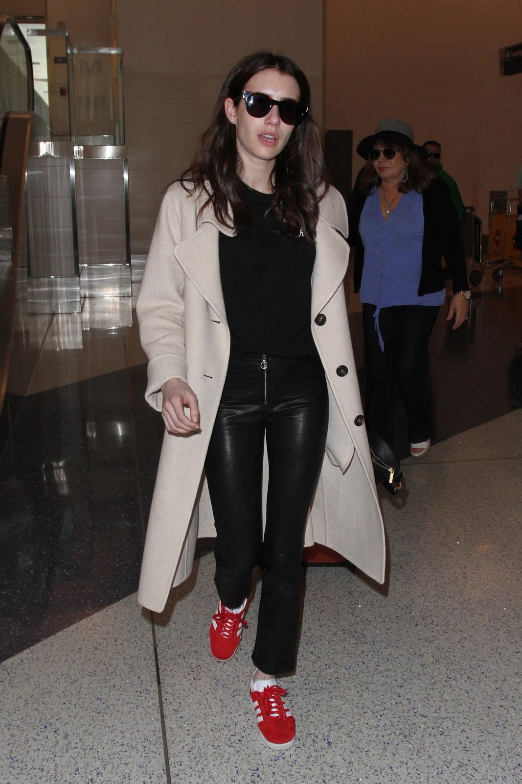 Lovely Ladies in Leather: Emma Roberts in leather pants