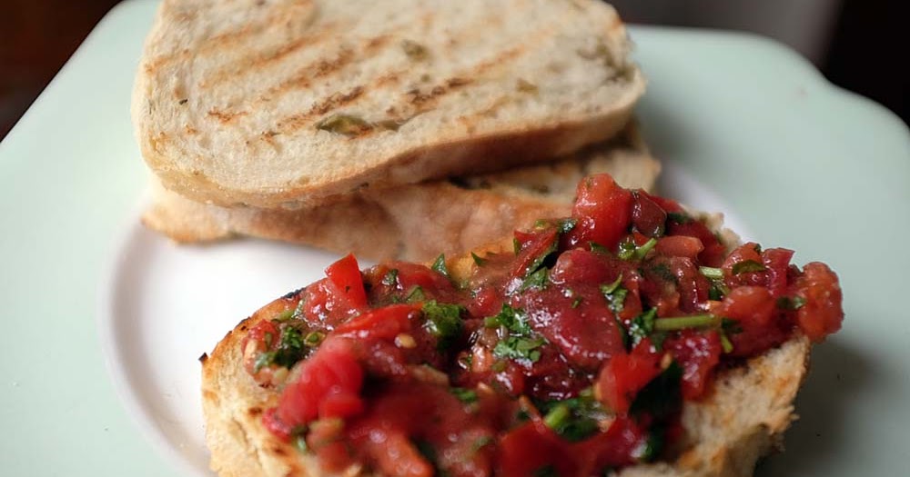 A2K A Seasonal Veg Table Tomato Salsa on Toasted Bread