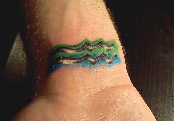 Best Aquarius tattoo design on wrist