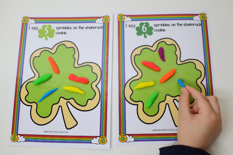 St. Patrick's Day Themed Dough Counting Mats