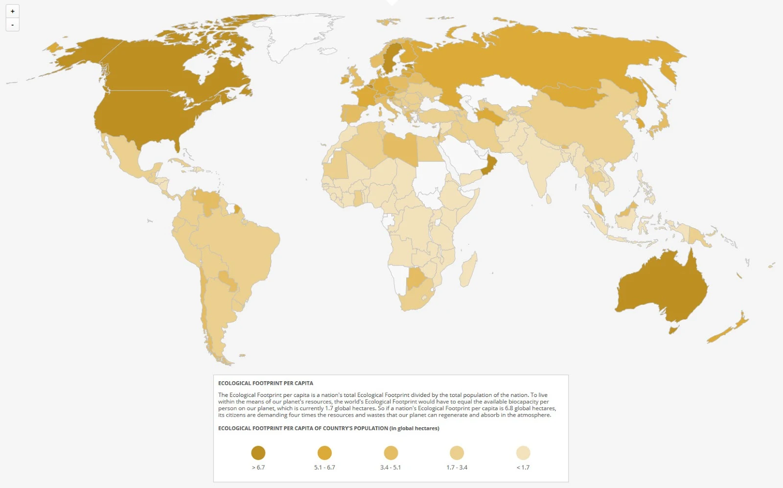 Ecological footprint per capita