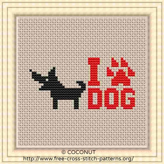 i love dog free and easy printable cross stitch pattern dmc color chart 2018