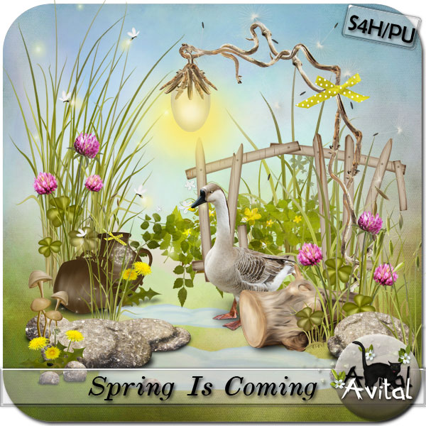 Spring arrives. Spring coming. Spring is coming Spring is coming Birdies. Spring Scrap.