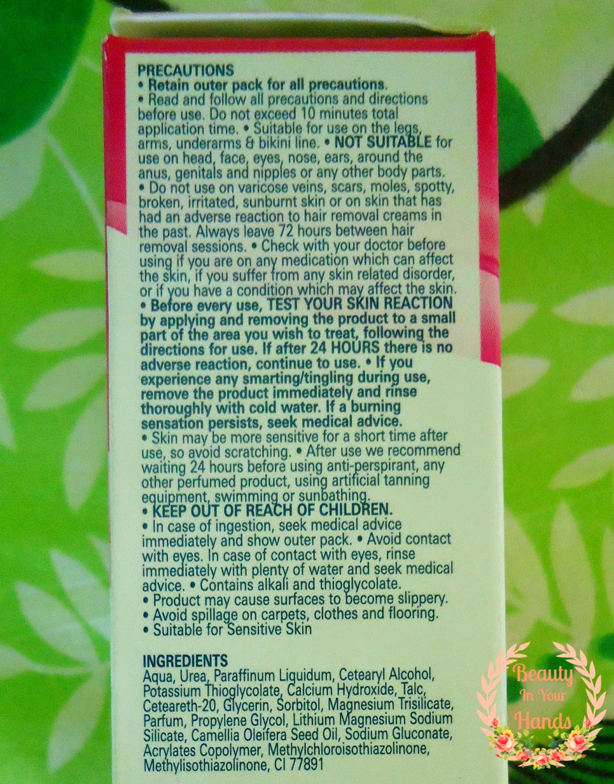 Beauty In Your Hands Veet Naturals Hair Removal Cream with Camellia