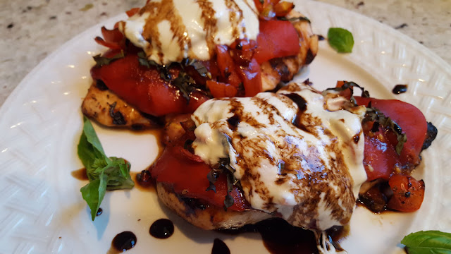 Grilled Caprese Chicken with Honey Balsamic Reduction