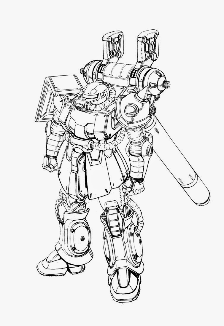 Zaku Lineart : Gundam thunderbolt series line art kits