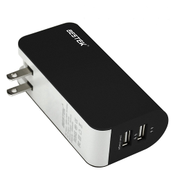 BESTEK 2 in 1 Combo 5000mAh Dual USB Portable External Battery Pack with 17W/3.4A Foldable Plug Wall charger