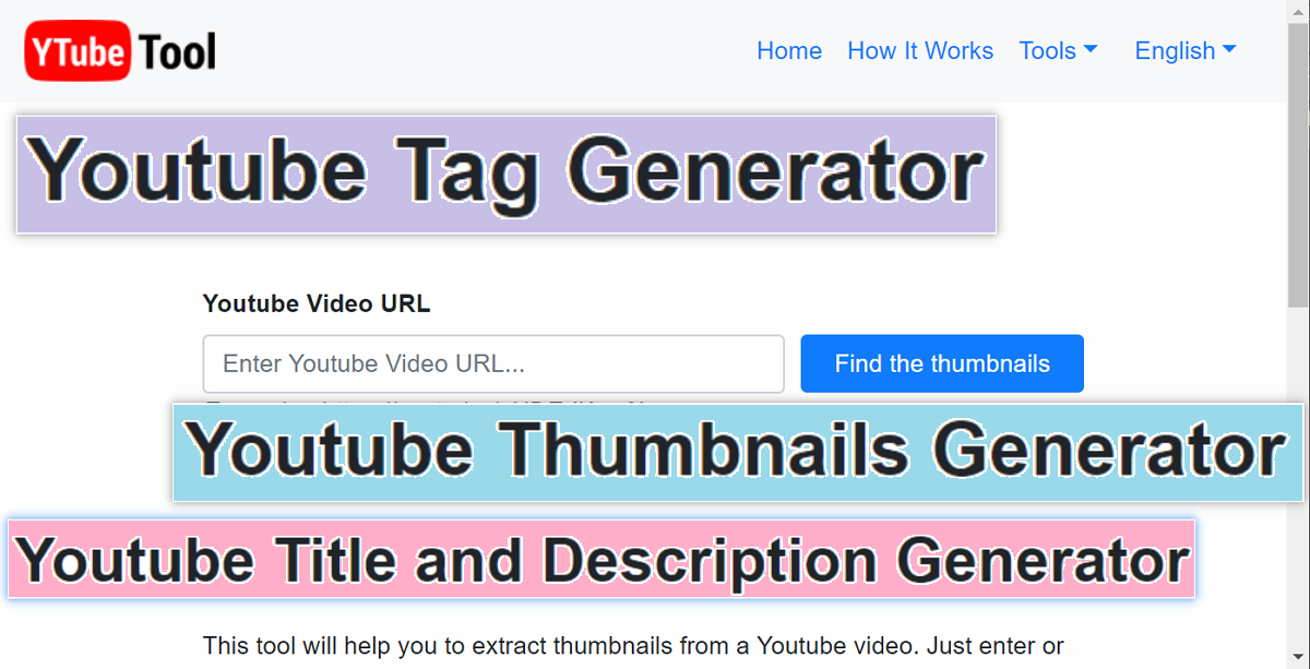 YTubeTool 下載YouTube影片的標題、描述、標籤和縮圖