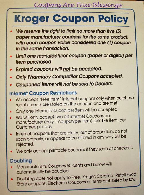 Coupons Are True Blessings Important Update On Kroger s Coupon Policy 