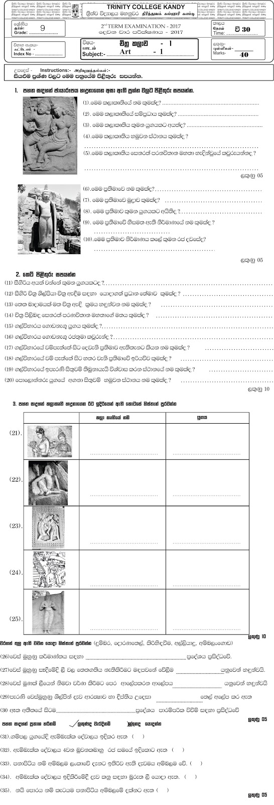 ART Grade 69 Grade 9 Term 2 Paper