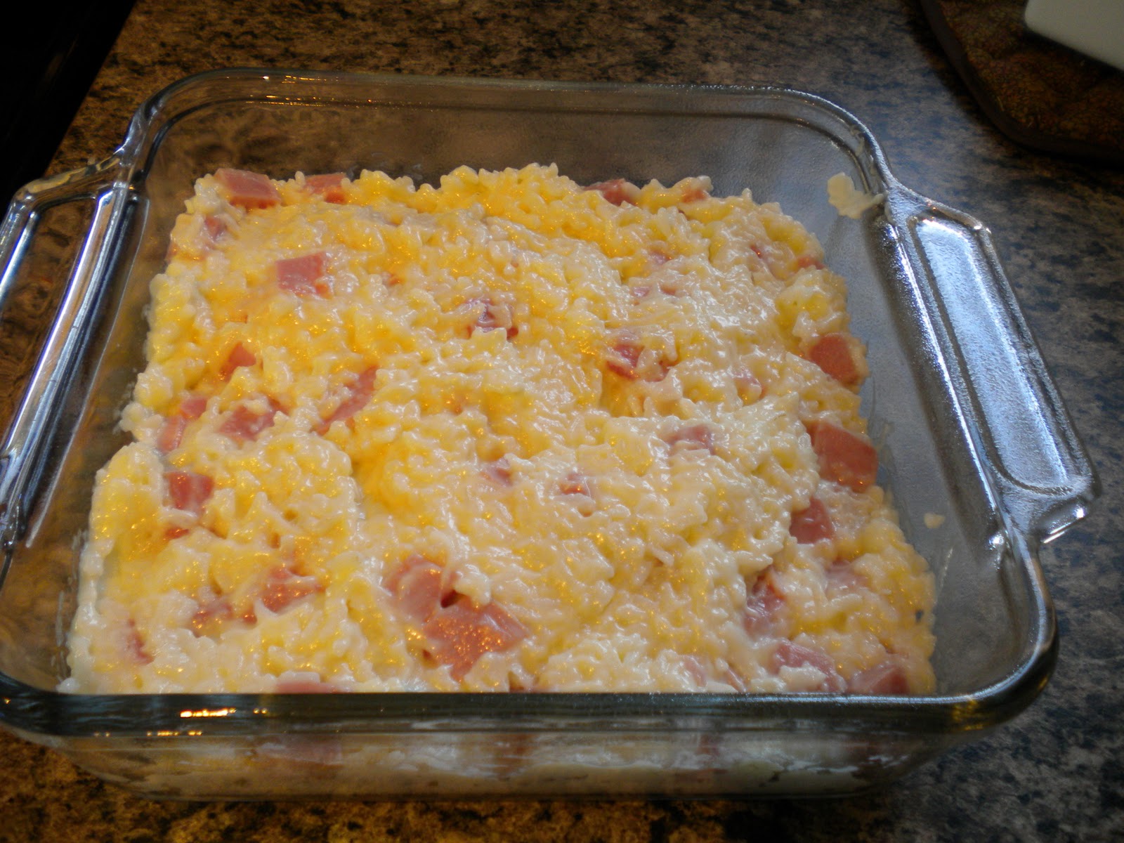 Just the 4 of us Ham and Swiss Casserole/ White Sauce