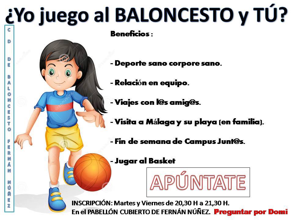 VIVE EL BASKET CON EDUARDO BURGOS: Plan de captación de niños y niñas para  jugar a baloncesto en Fernan Núñez