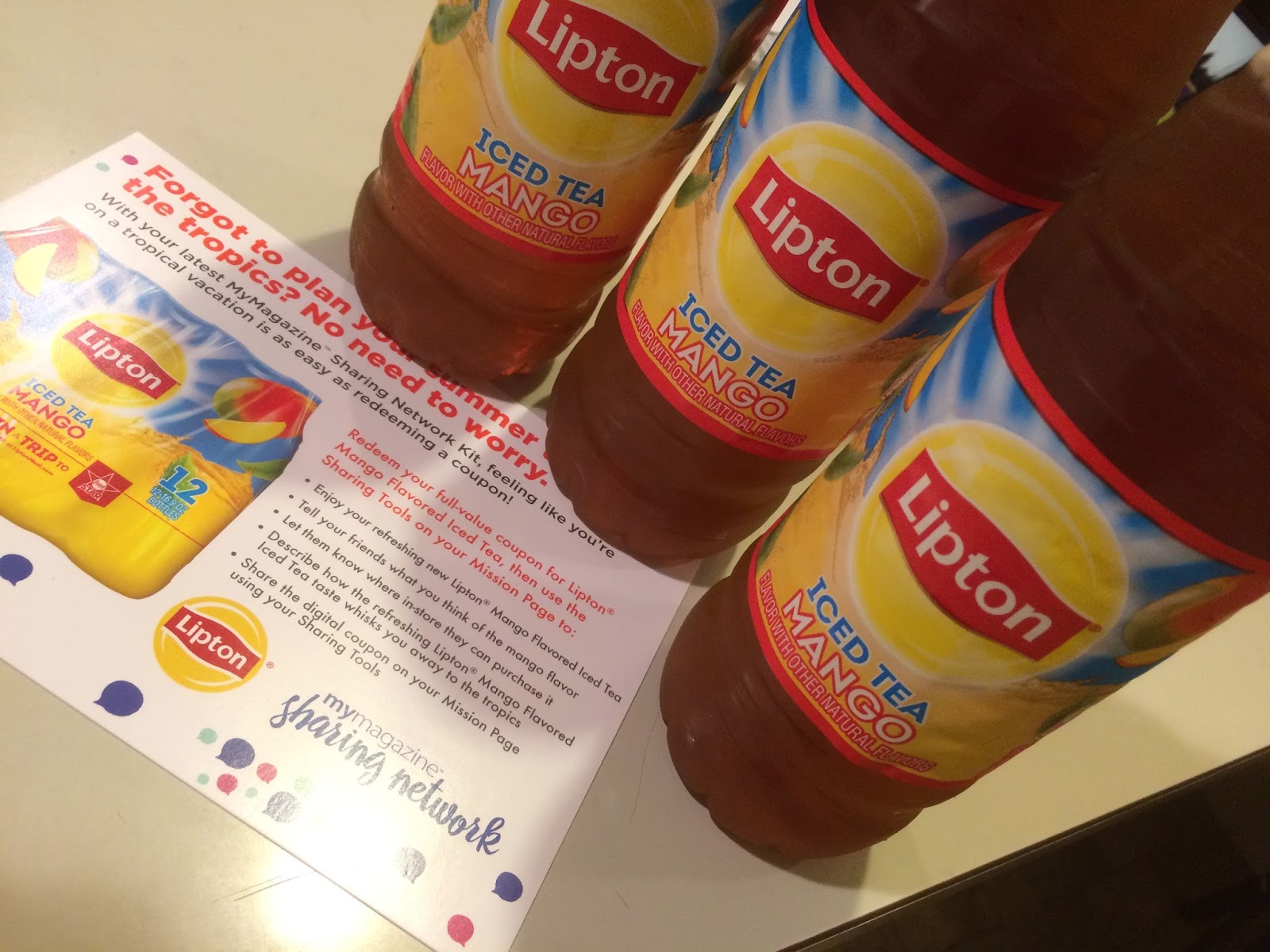 Lines from Lesa Lipton Mango flavored Iced Tea!