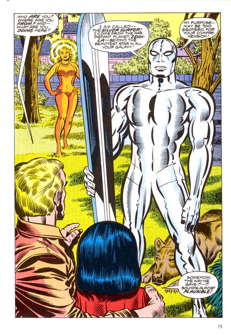 Silver Surfer graphic novel marvel comic book splash page art by Jack Kirby