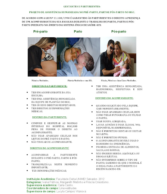Projeto de Intervenção no HGC: GESTANTES E PARTURIENTES: ASSISTÊNCIA ...