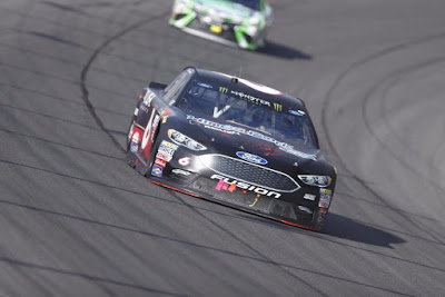 trevor Bayne from Roush Fenway Racing used pit strategy and a strong final restart to be the highest Ford finisher in fifth = #MENCS #NASCAR