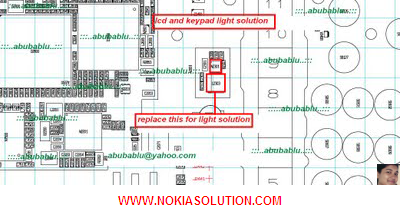 Nokia X1-01 lcd and keypad light jumper solution diagram | GSM SOLUTION