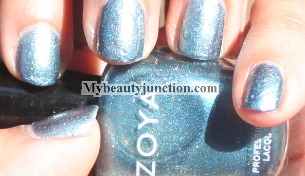 Zoya Crystal blue nail polish swatches, review, photos