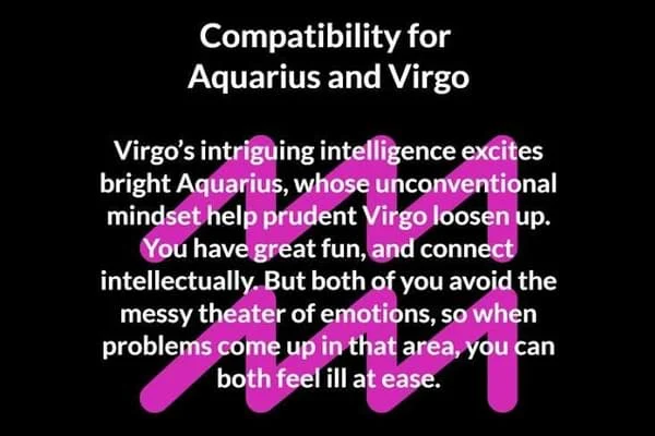 Aquarius and Virgo - Compatibility in Sex, Love and Life